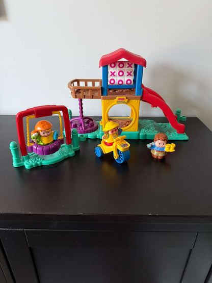 Fisher-Price Little People Fun Sounds Playground with 3 Figures & Tricycle (#210)