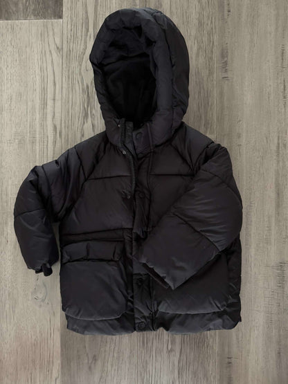 Zara Kids Black Hooded Puffer Coat - Size 4-5 Years (#267), Kids 4/4T