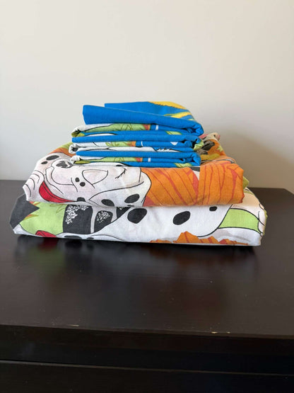 Vintage 90s Disney 101 Dalmatians Twin Sheet Set - Flat, Fitted & 3 Pillowcases (#37)