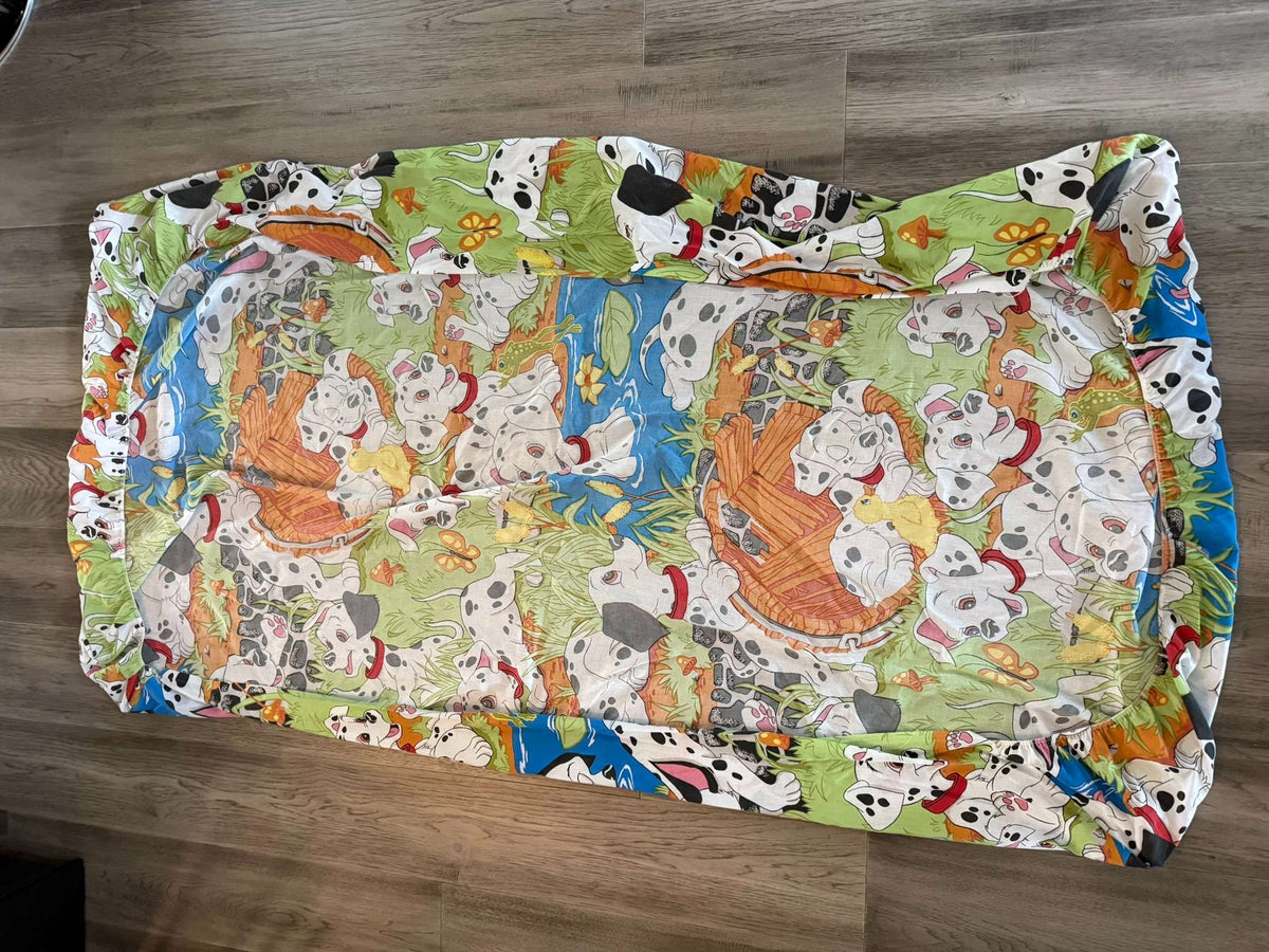 Vintage 90s Disney 101 Dalmatians Twin Sheet Set - Flat, Fitted & 3 Pillowcases (#37)