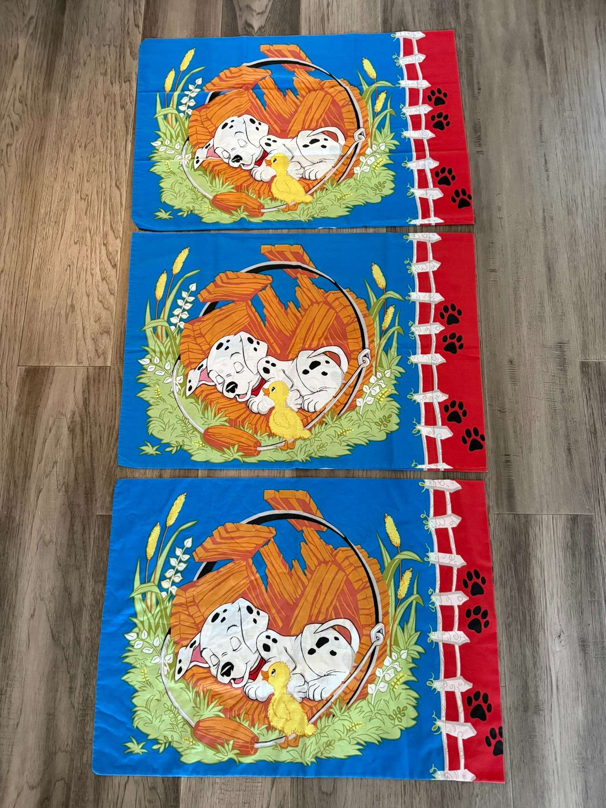Vintage 90s Disney 101 Dalmatians Twin Sheet Set - Flat, Fitted & 3 Pillowcases (#37)