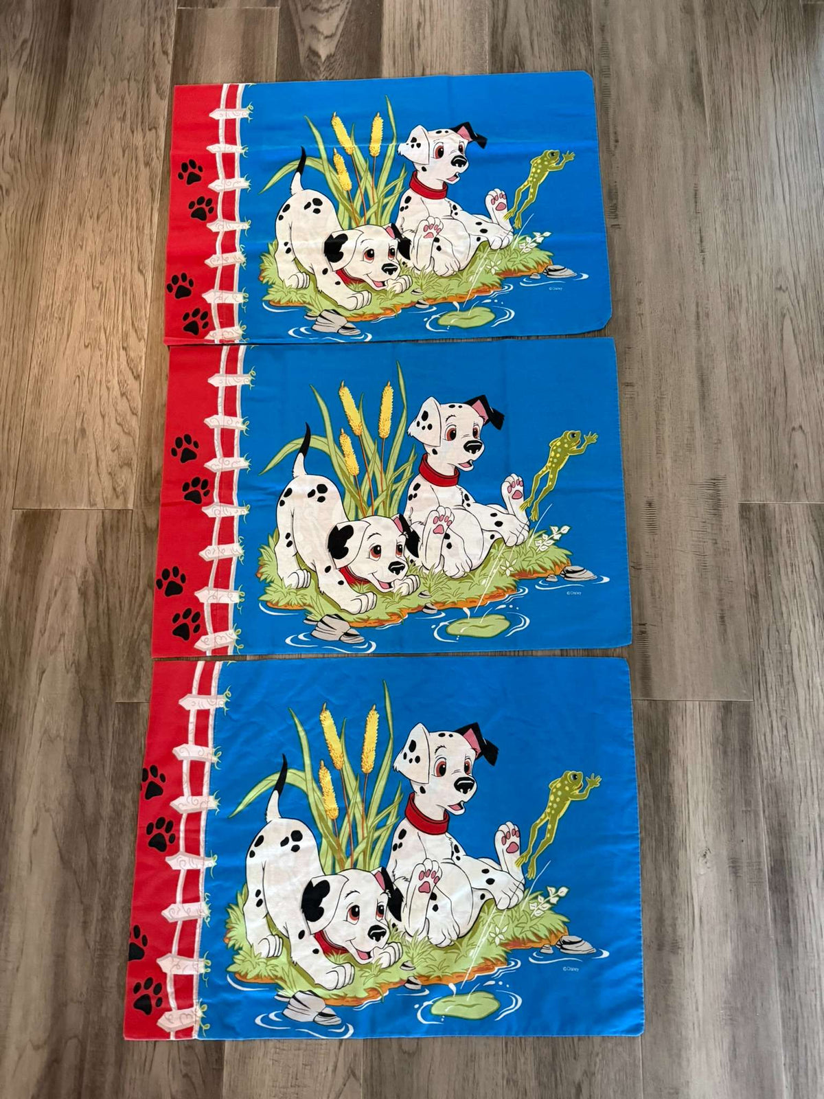 Vintage 90s Disney 101 Dalmatians Twin Sheet Set - Flat, Fitted & 3 Pillowcases (#37)