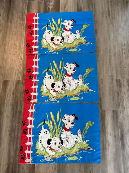 Vintage 90s Disney 101 Dalmatians Twin Sheet Set - Flat, Fitted & 3 Pillowcases (#37)