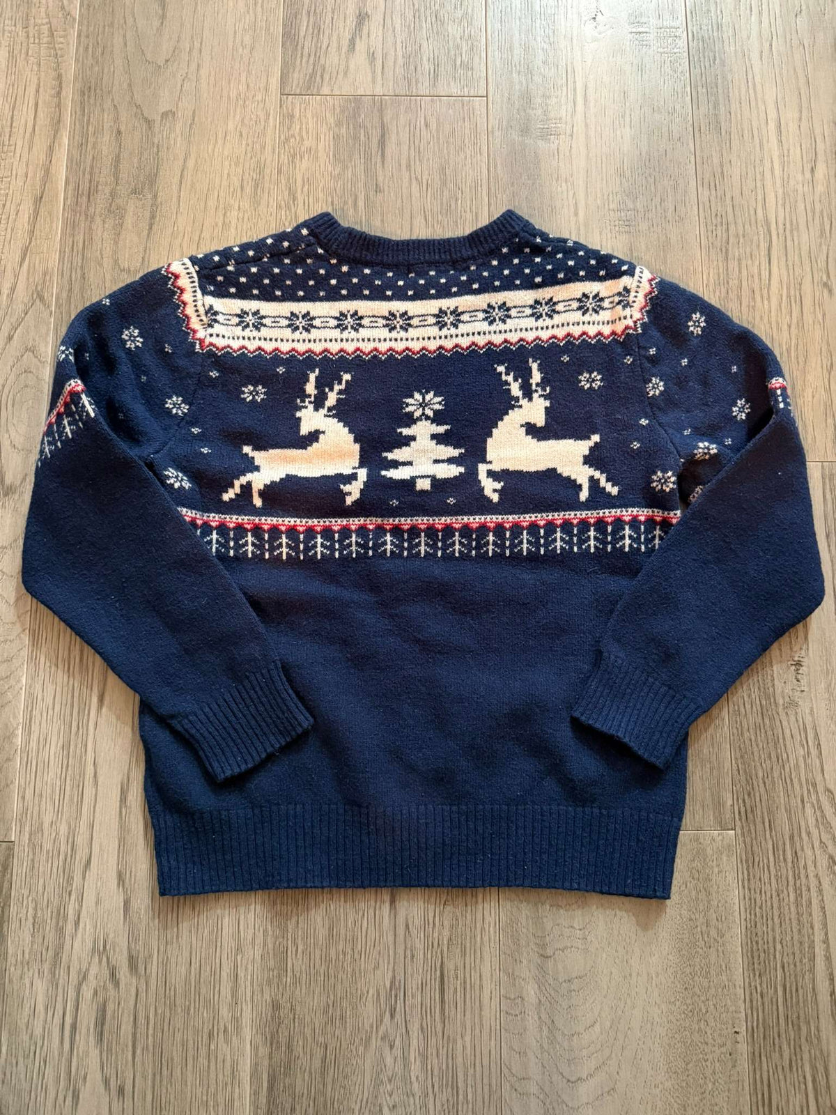 H&M Navy Fair Isle Reindeer Christmas Sweater - Size 12-14 Years (#178), Kids 12