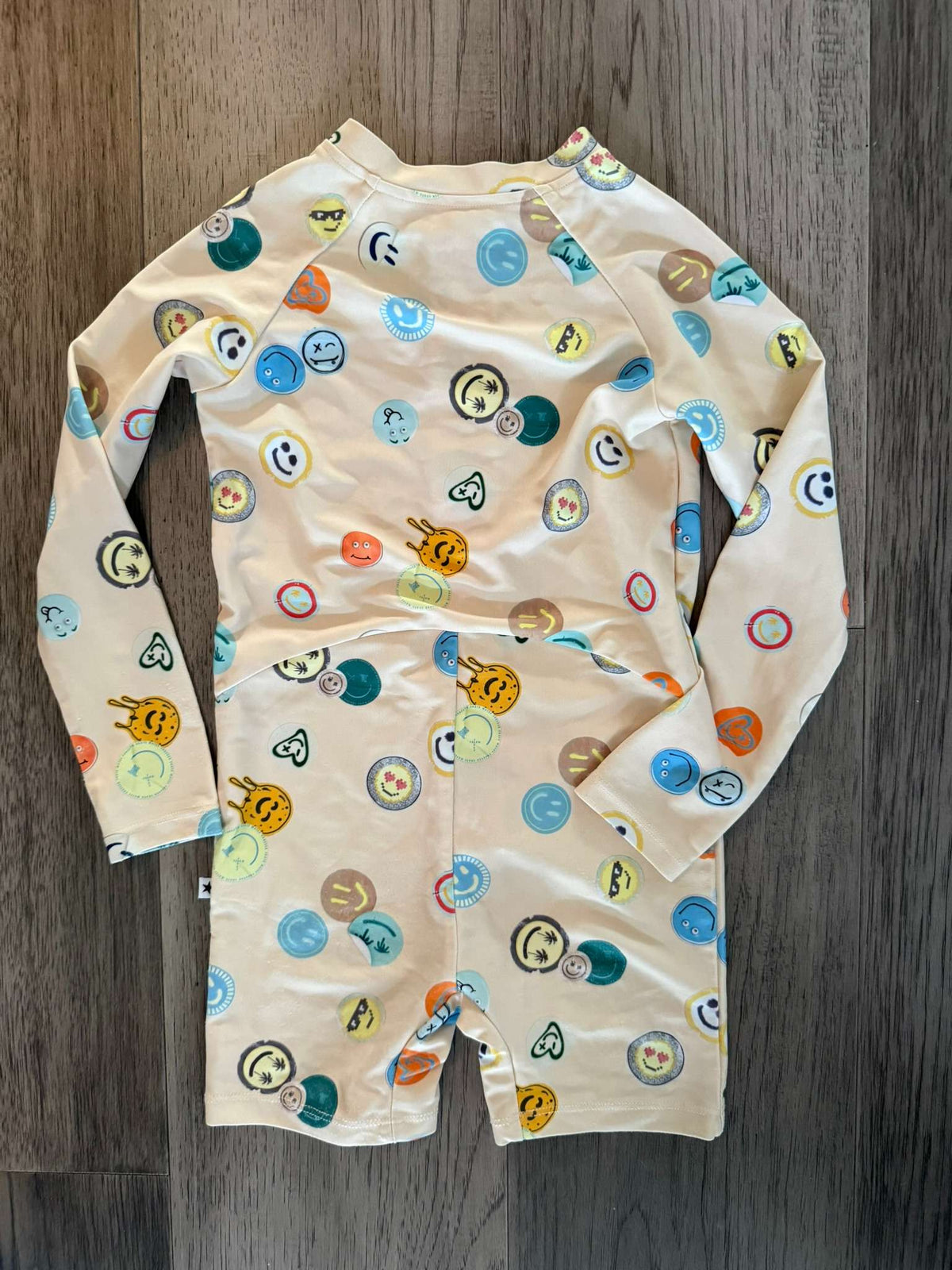 Molo Smiley Face Print Long Sleeve Zip Swimsuit - Size 3-4 Years (#78), Kids 3T
