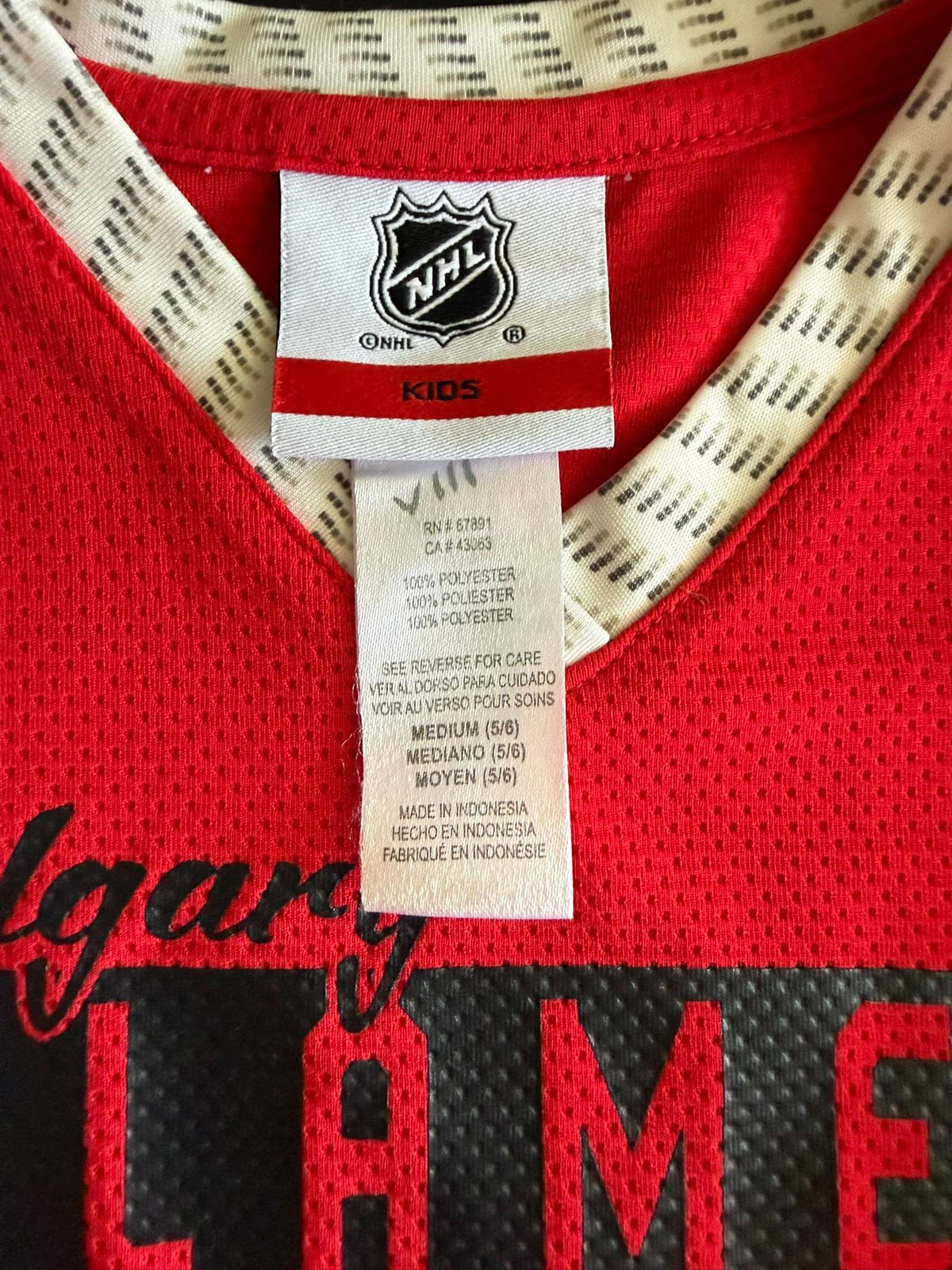 NHL Calgary Flames Kids Jersey Dress Size 5/6, Kids 4/4T