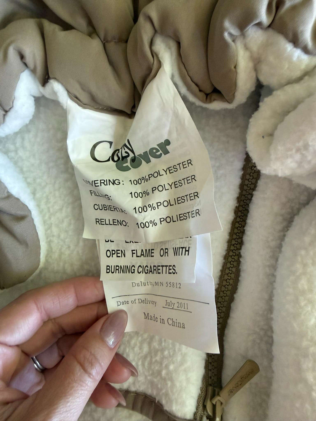 Cozy Cover Infant Car Seat Cover - Tan with Sherpa Lining (#153)