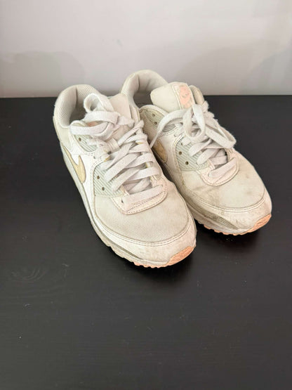 Nike Air Max 90 Sneakers - White with Pink Accents - Women's 6.5 / Youth 5Y (#234), Shoes 5 (Big Kids:8–12yr)