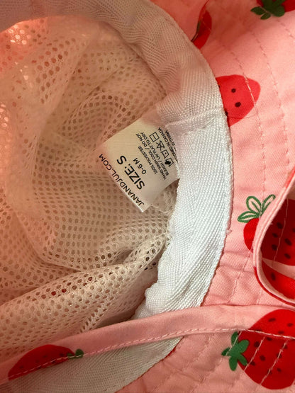 Jan & Jul Strawberry Print Sun Hat with Chin Strap - Size S (0-6 Months) (#343)