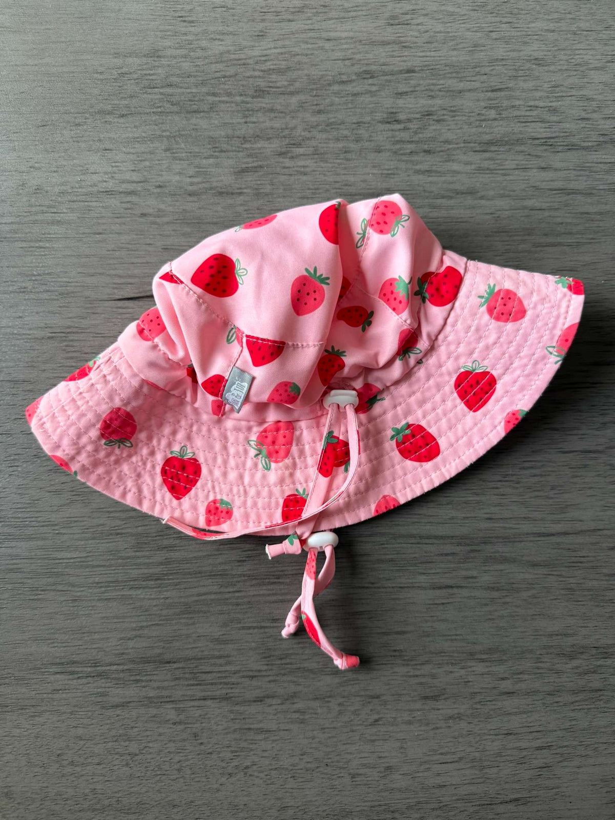 Jan & Jul Strawberry Print Sun Hat with Chin Strap - Size S (0-6 Months) (#343)