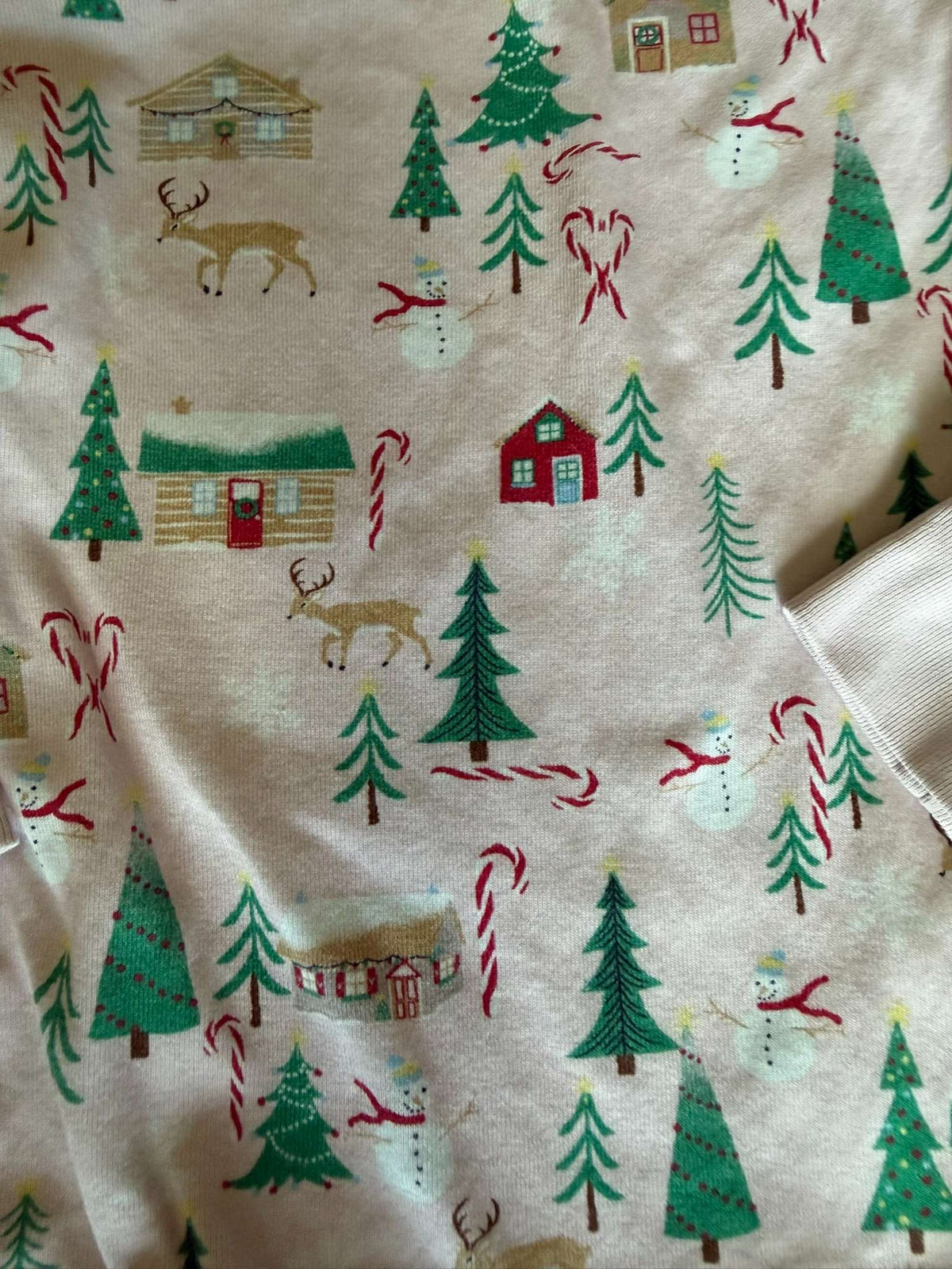 Janie and Jack Pink Christmas Village 2-Piece Pajama Set - Size 3 (344), Kids 3T