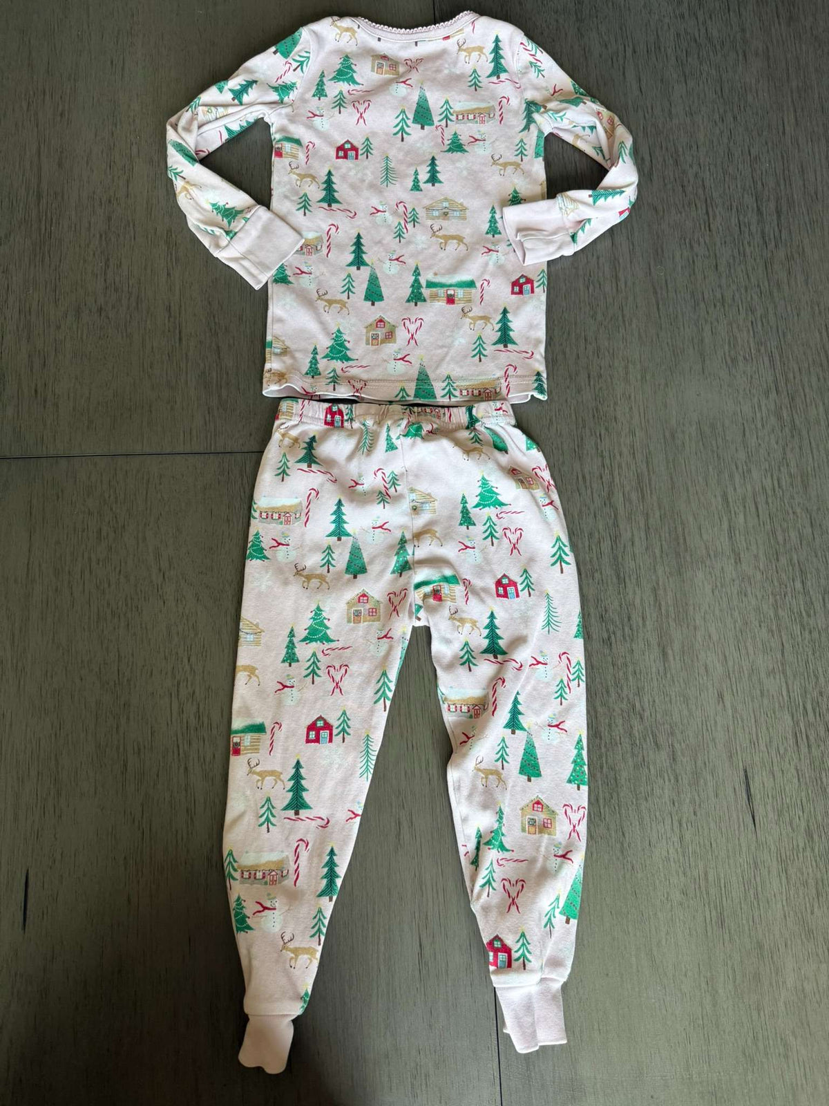 Janie and Jack Pink Christmas Village 2-Piece Pajama Set - Size 3 (344), Kids 3T