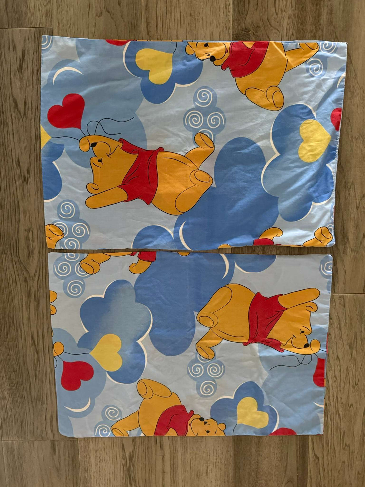 Disney Winnie the Pooh Pillowcases - Set of 2 - Blue with Hearts & Clouds (5)