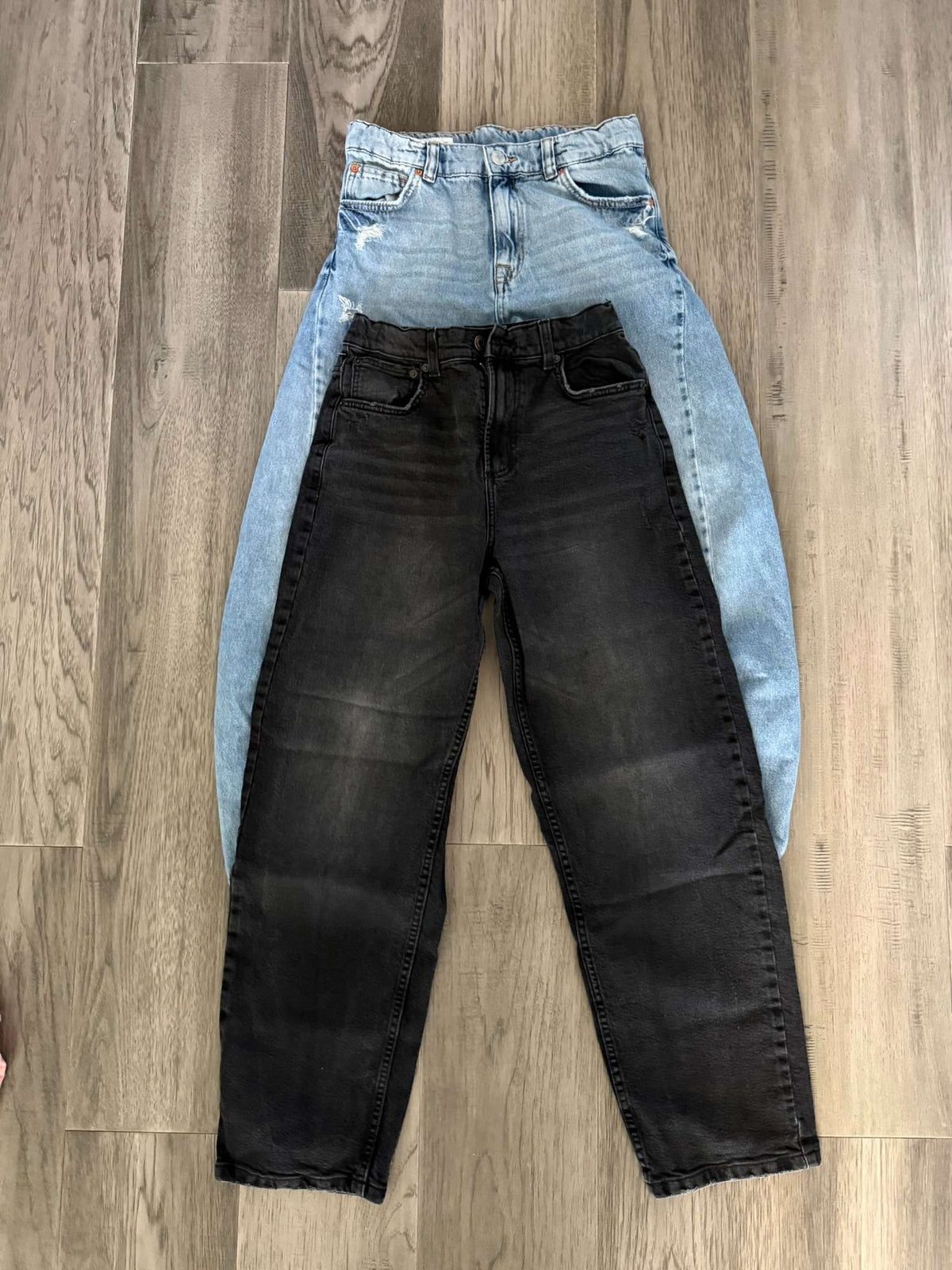 Zara Kids Barrel / Balloon Jeans & Black Wide Leg Jeans, Size 13–14 (164 cm), Kids 14