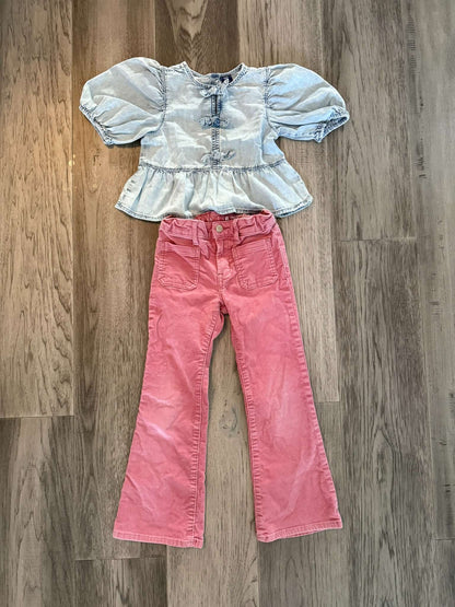 Girls GAP Pink Jeans and GAP Denim Top Size 6/7 (189), Kids 6/6X