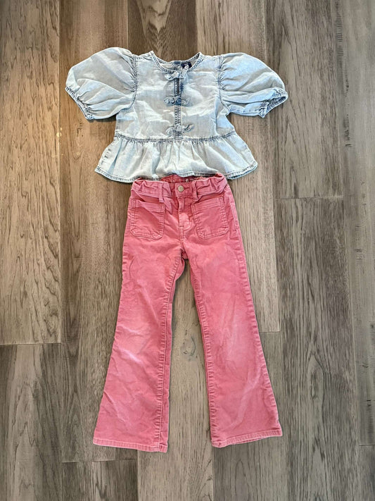 Girls GAP Pink Jeans and GAP Denim Top Size 6/7 (189), Kids 6/6X