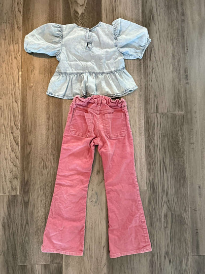 Girls GAP Pink Jeans and GAP Denim Top Size 6/7 (189), Kids 6/6X
