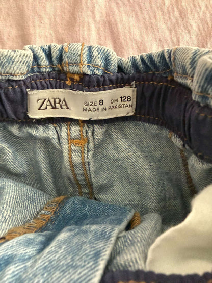 Zara Girls Denim Skirt & Zara Cotton Baby Pink Shirt Size 6/7 (103), Kids 7