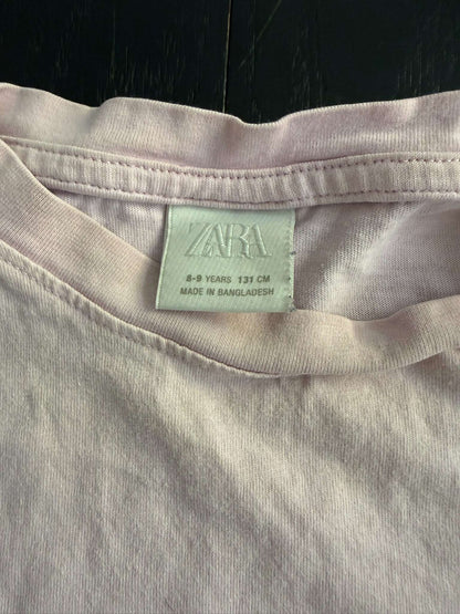 Zara Girls Denim Skirt & Zara Cotton Baby Pink Shirt Size 6/7 (103), Kids 7