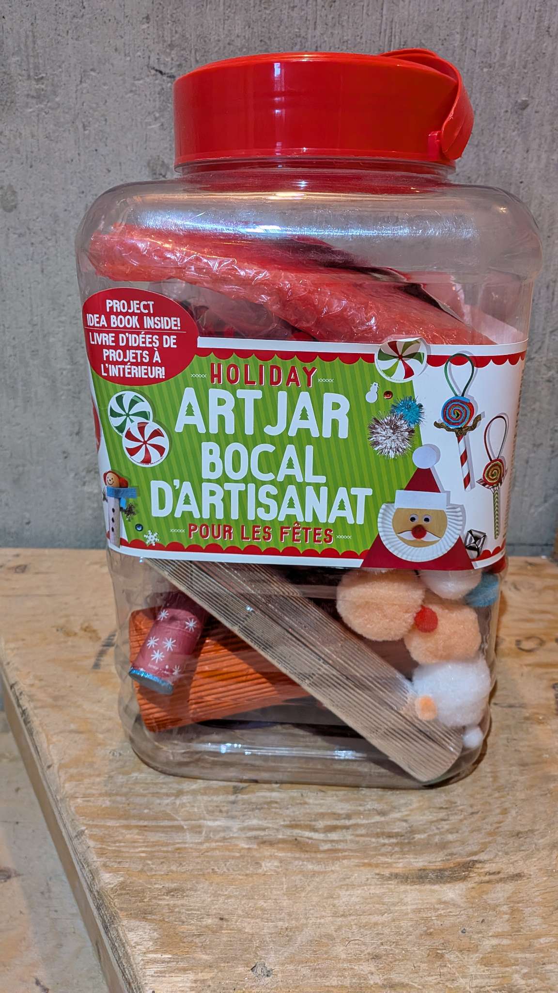 Giant bucket of Christmas craft