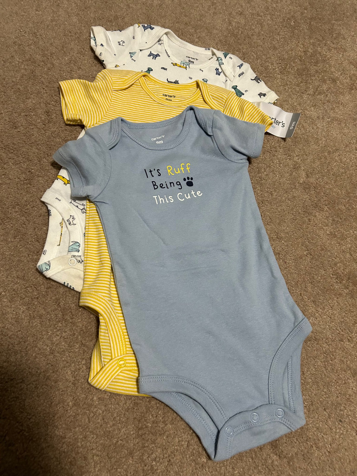 9month onesies x3 - NEW, Kids 9 Month (6-9M)