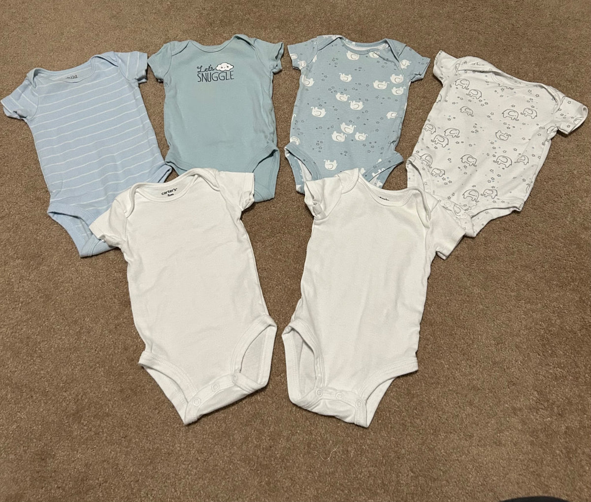 3 months onesies x6, Kids 3 Month (0-3M)