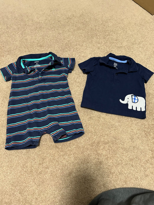 Tshirt and romper. 6 months, Kids 6 Month (3-6M)