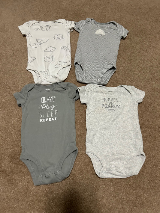 6 month onsies x4, Kids 6 Month (3-6M)