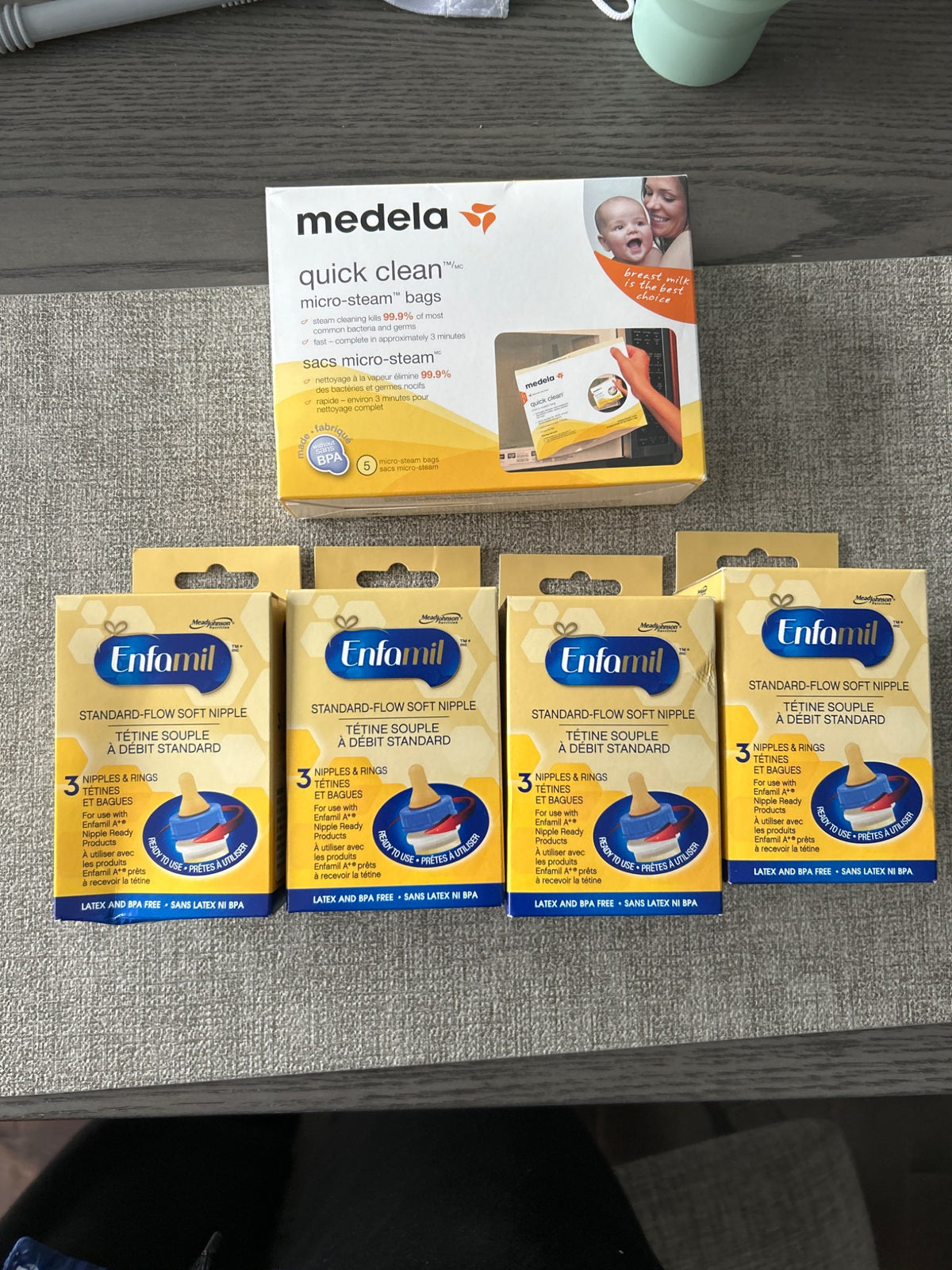 Enfamil nipples x12 & Medela quick clean steam bags x5 -New