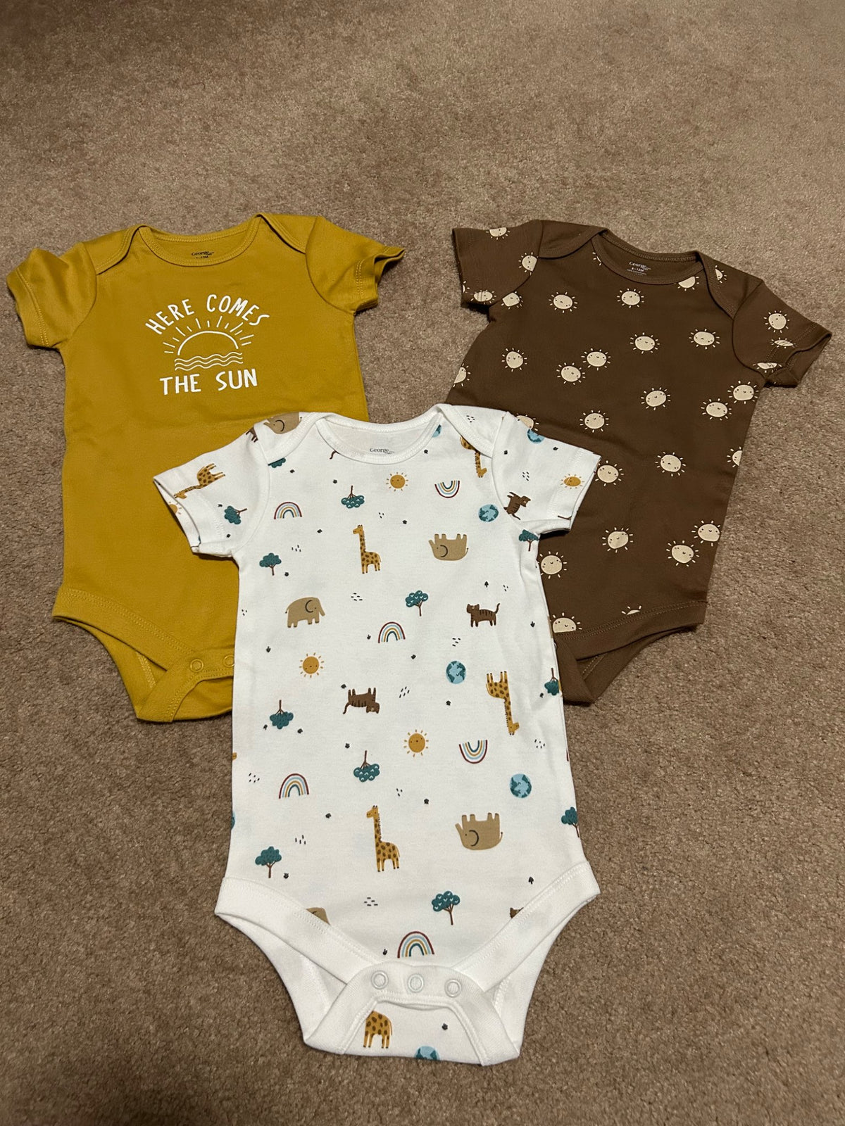 6-12 month onsies x3 -New, Kids 12 Month (9-12M)