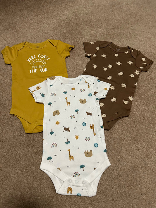 6-12 month onsies x3 -New, Kids 12 Month (9-12M)