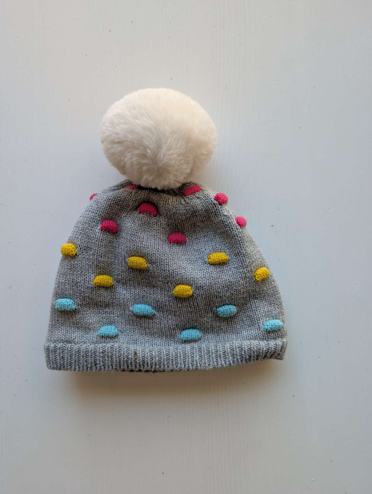 Baby Gap Fleece-Lined Knit Hat with Pom Pom & Ear Flaps (0-6M)