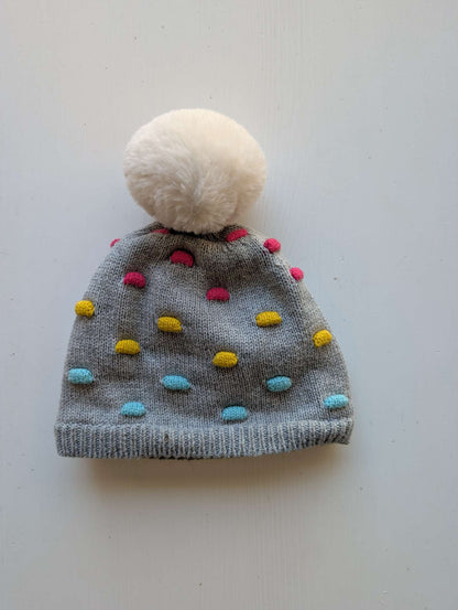 Baby Gap Fleece-Lined Knit Hat with Pom Pom & Ear Flaps (0-6M)