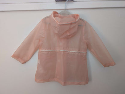 Zara Kids Girls Blush Pink Peach Translucent toddler Spring Raincoat Jacket 18-24M, Kids 24 Month (18-24M)