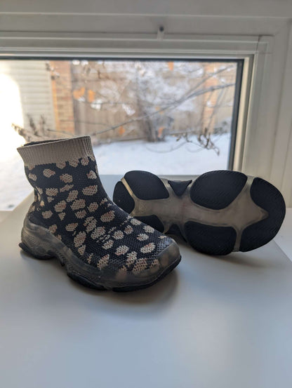 Toddler Girls animal print elastic high top mesh ankle boots, size 26, Shoes 9.5 (Toddler:2-4yr)