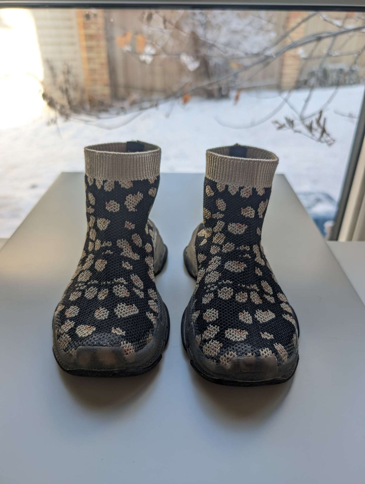 Toddler Girls animal print elastic high top mesh ankle boots, size 26, Shoes 9.5 (Toddler:2-4yr)