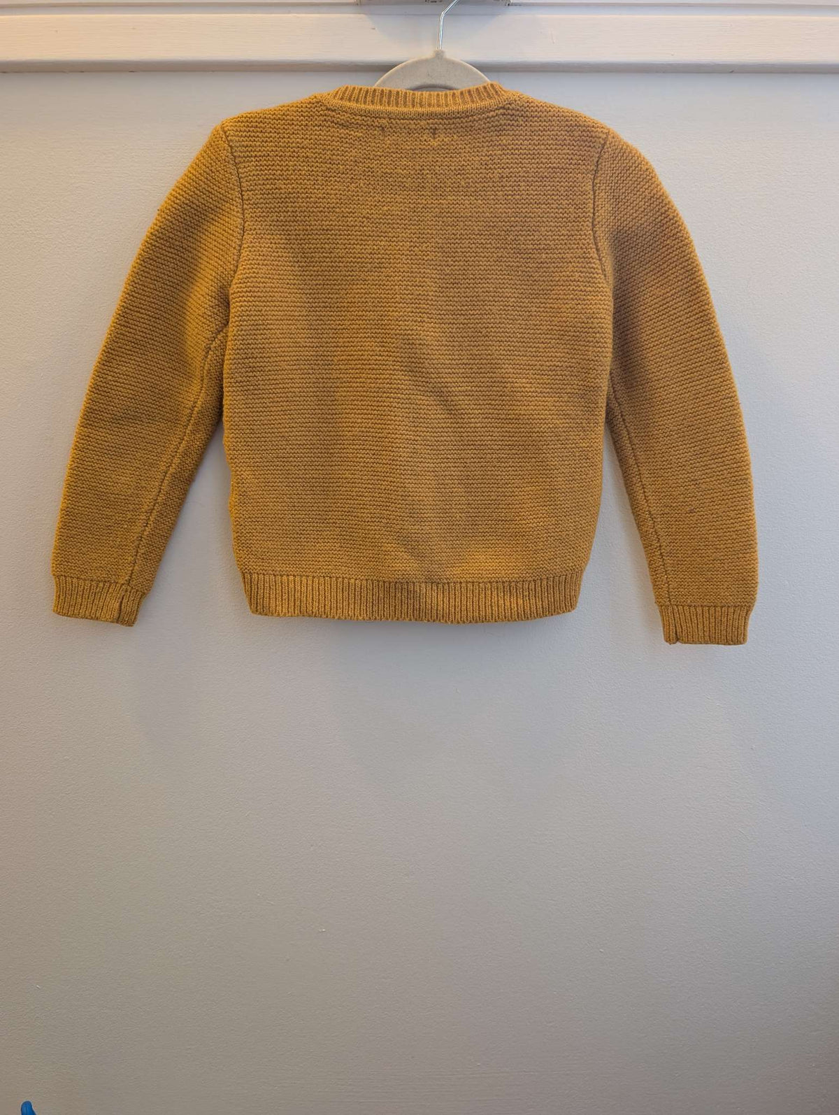 Girls Okaidi Gold / Yellow Curry Zipper Cardigan Knit long sleeve Sweater,  size 5T, Kids 5/5T