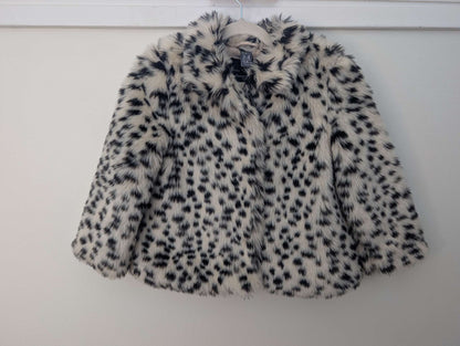 Zara Kids 3T - 4T Animal Print Faux Fur Plush Mid Length Jacket. Like New., Kids 3T