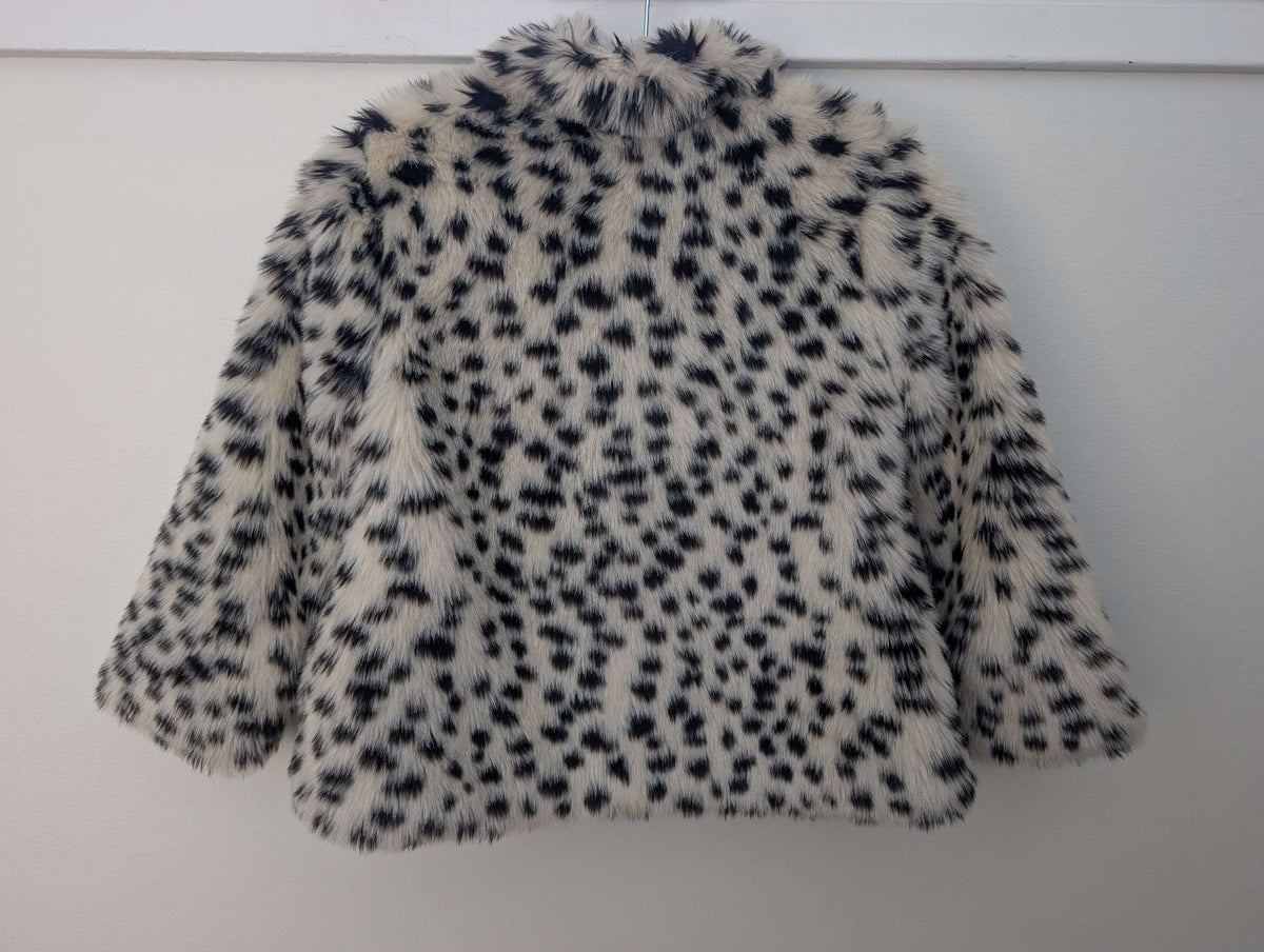 Zara Kids 3T - 4T Animal Print Faux Fur Plush Mid Length Jacket. Like New., Kids 3T