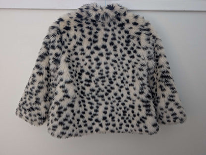 Zara Kids 3T - 4T Animal Print Faux Fur Plush Mid Length Jacket. Like New., Kids 3T