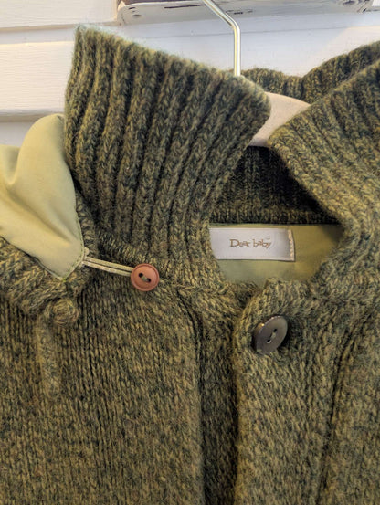 Dearbaby Knit Insulated Lined Pea Coat, olive green, kids size 4T, Kids 4/4T