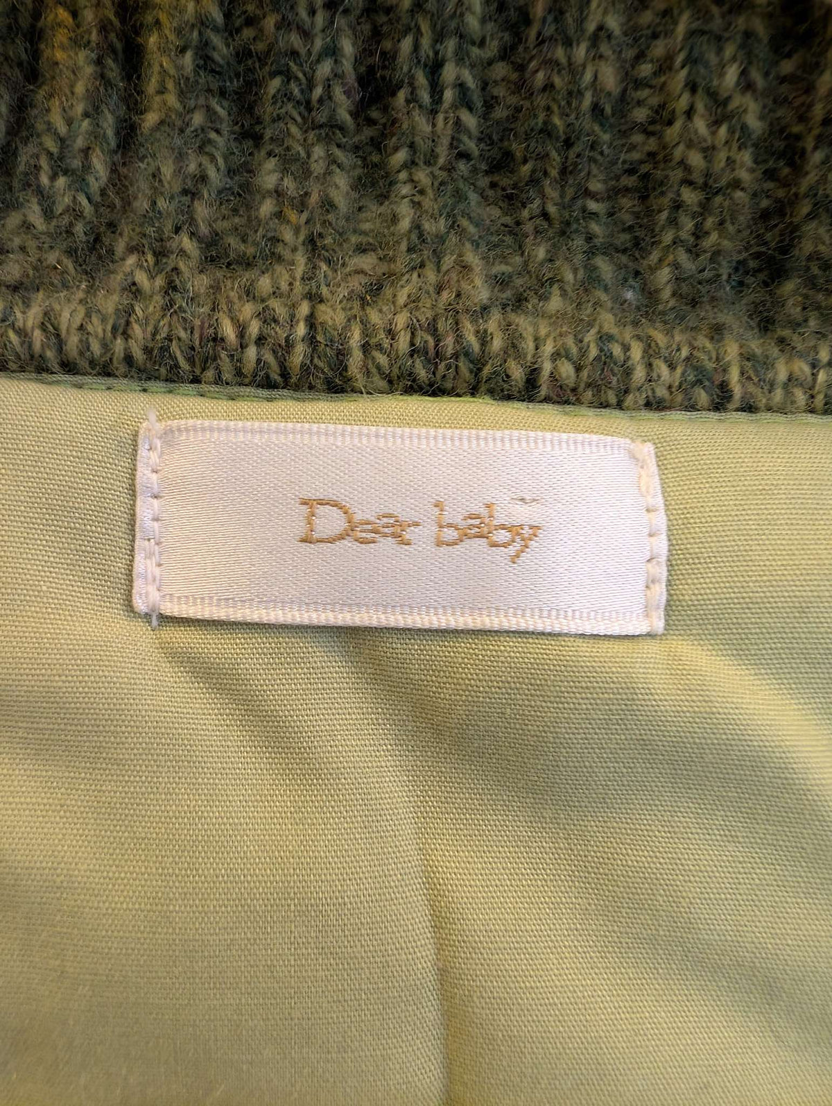 Dearbaby Knit Insulated Lined Pea Coat, olive green, kids size 4T, Kids 4/4T