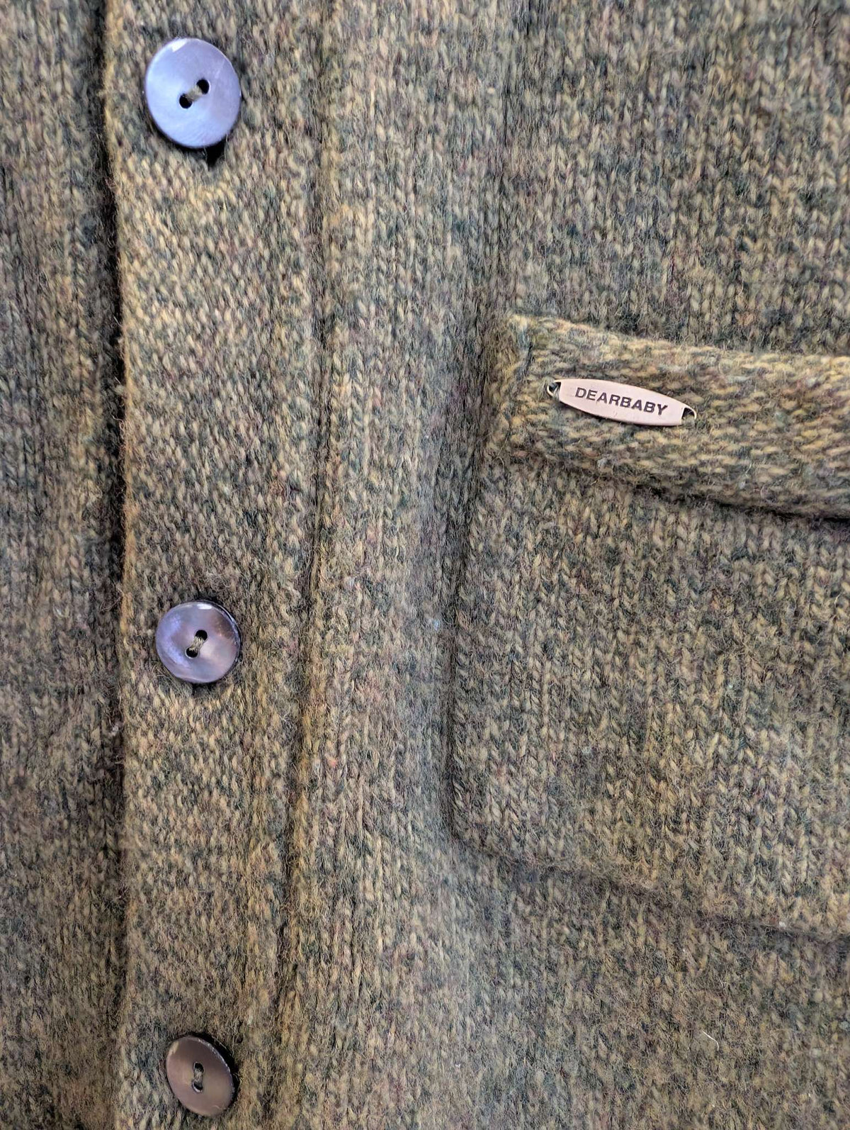 Dearbaby Knit Insulated Lined Pea Coat, olive green, kids size 4T, Kids 4/4T