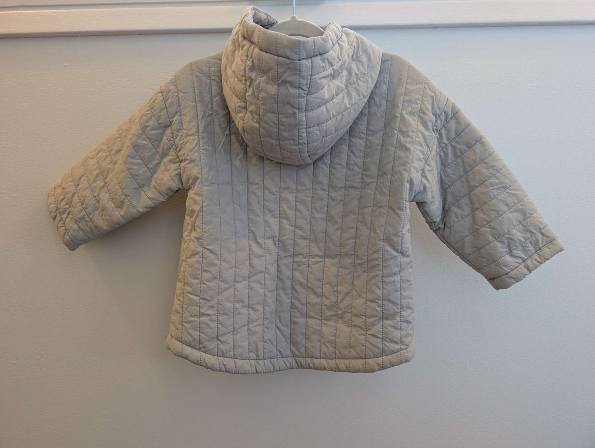 Girls Grey Quilted Zara toddler Light Spring / Fall Puffer Jacket 2T, Kids 2T