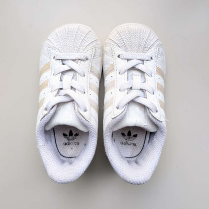 Girls White Rainbow Adidas Gazelle Superstar, Toddler size 6, Shoes 6 (Walkers:12-24 mth)