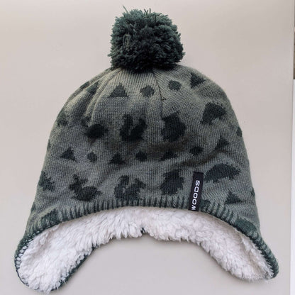 Toddler Boy Girl Kids Green pom pom Woods touque