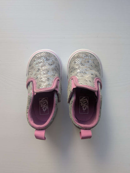 Vans Toddler girls pink and Silver Glitter Slip-On Shoes, toddler 4, Shoes 4 (Baby: 0-12 mth)