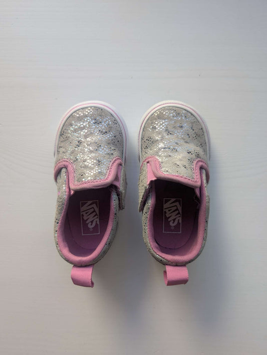 Vans Toddler girls pink and Silver Glitter Slip-On Shoes, toddler 4, Shoes 4 (Baby: 0-12 mth)