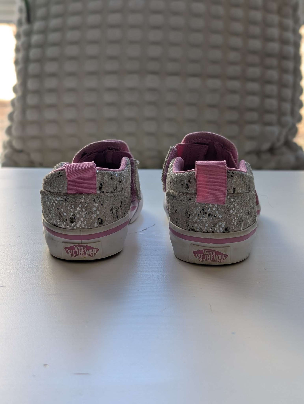 Vans Toddler girls pink and Silver Glitter Slip-On Shoes, toddler 4, Shoes 4 (Baby: 0-12 mth)