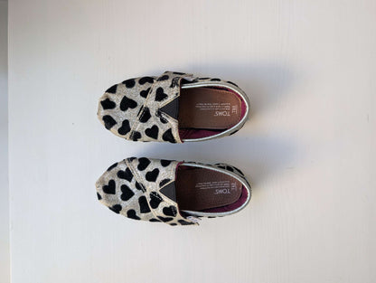 TOMS Toddler Size 6.5 Silver Gold Glitter Heart Slip-On Shoes, Shoes 6.5 (Walkers:12-24 mth)